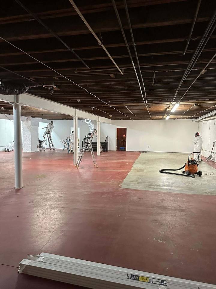 Brilliant crew working inside a commercial building